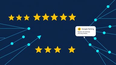 Data chart showing correlation between Google review count and local pack ranking positions with upward trend line