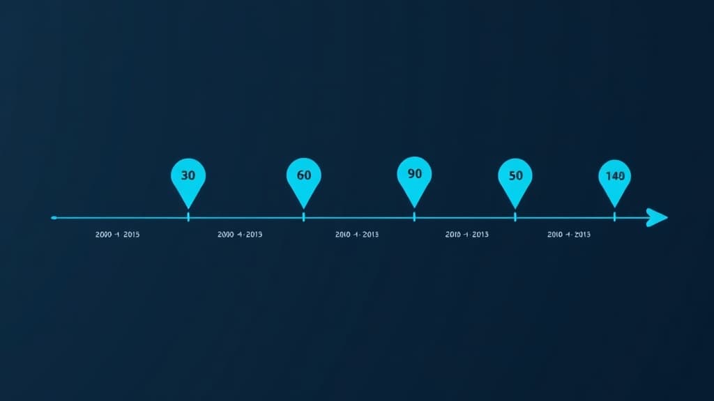 Timeline graphic showing local SEO progress milestones from month 1 through month 12 with ranking improvement curve