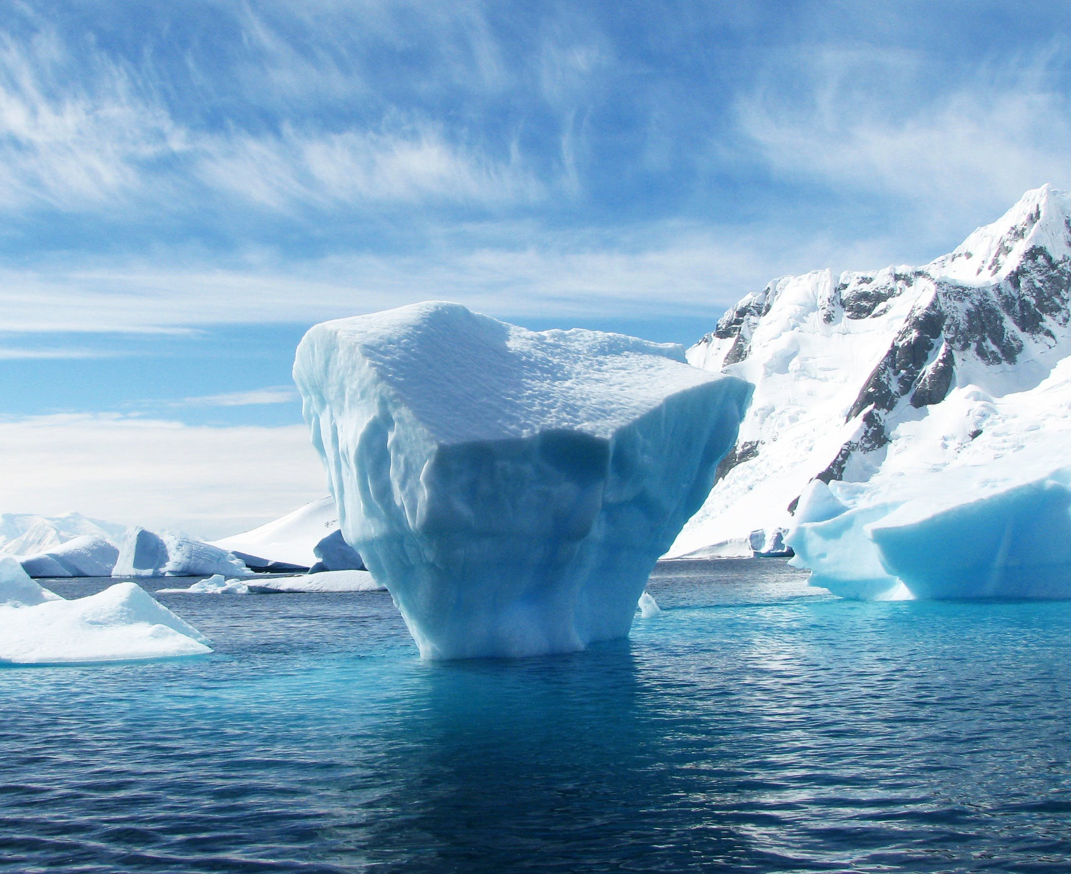 An iceberg in the sea